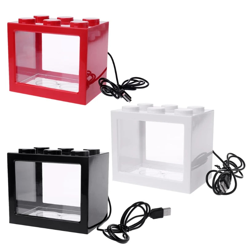 Illuminate Your Space with the USB Mini Aquarium Fish Tank - Perfect for Betta Fish and Stylish Decor