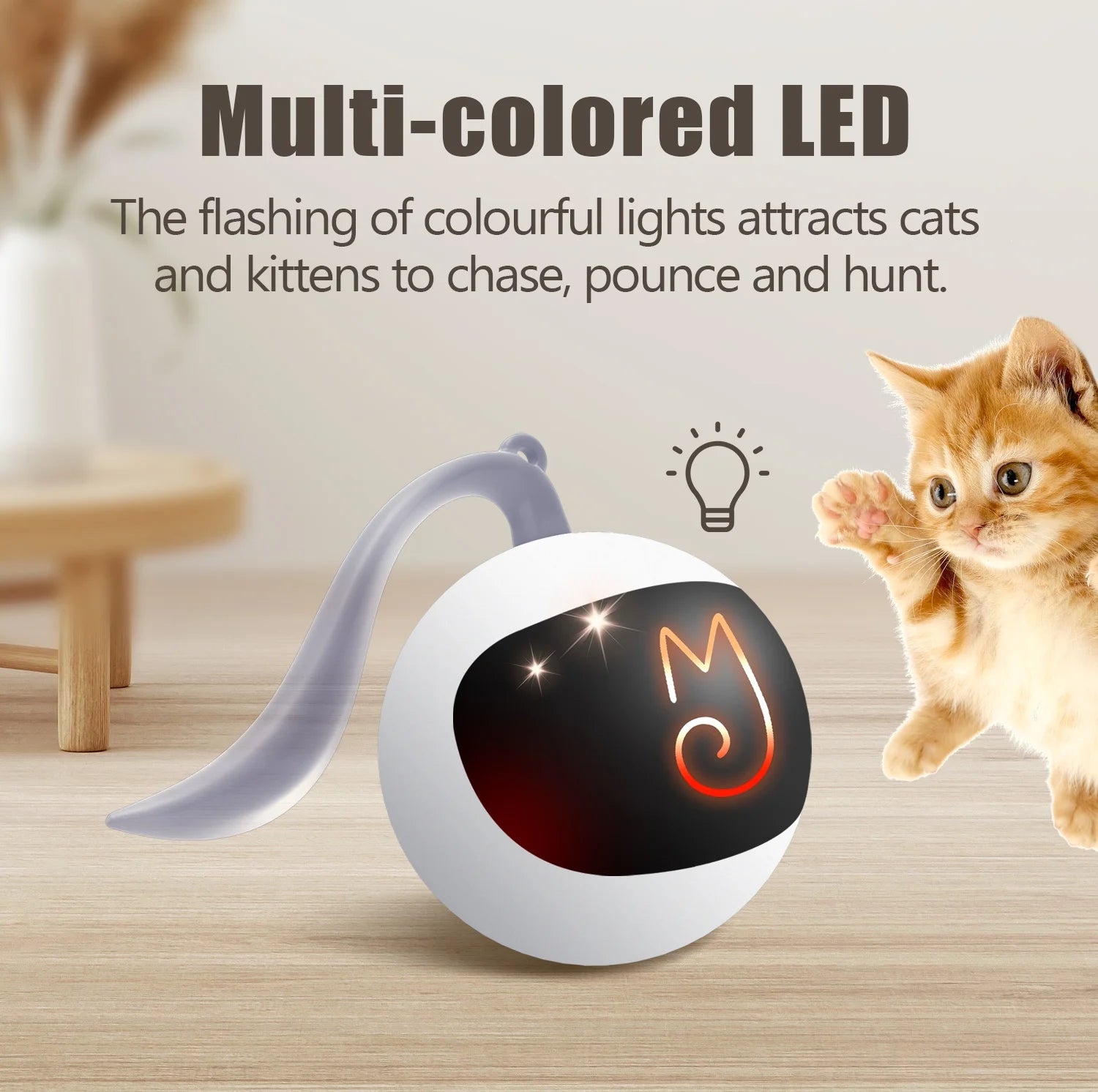 Exciting Interactive Cat Toy Bundle: Automatic Moving Ball, Plush Mice, and Feather Toys for Endless Fun!