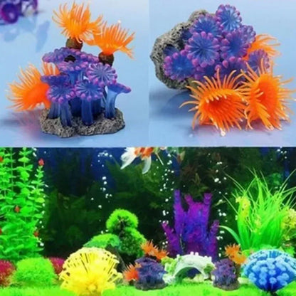Vibrant Artificial Underwater Coral Decoration for Aquariums - Enhance Your Fish Tank with Lifelike Plants and Backgrounds