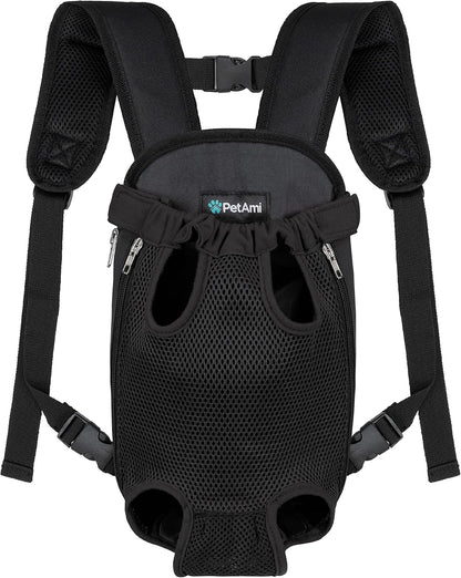 Ultimate Adjustable Dog Carrier Backpack - Comfortable and Ventilated Front Sling for Small Dogs and Cats - Perfect for Hiking, Camping, and Travel - Black