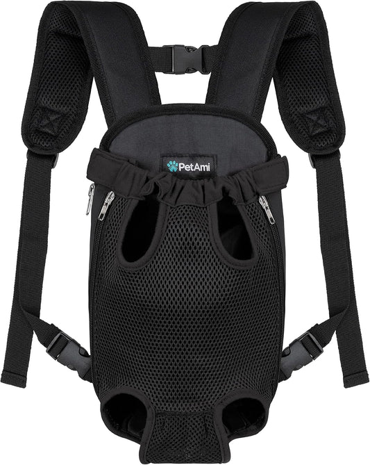 Ultimate Adjustable Dog Carrier Backpack - Comfortable and Ventilated Front Sling for Small Dogs and Cats - Perfect for Hiking, Camping, and Travel - Black