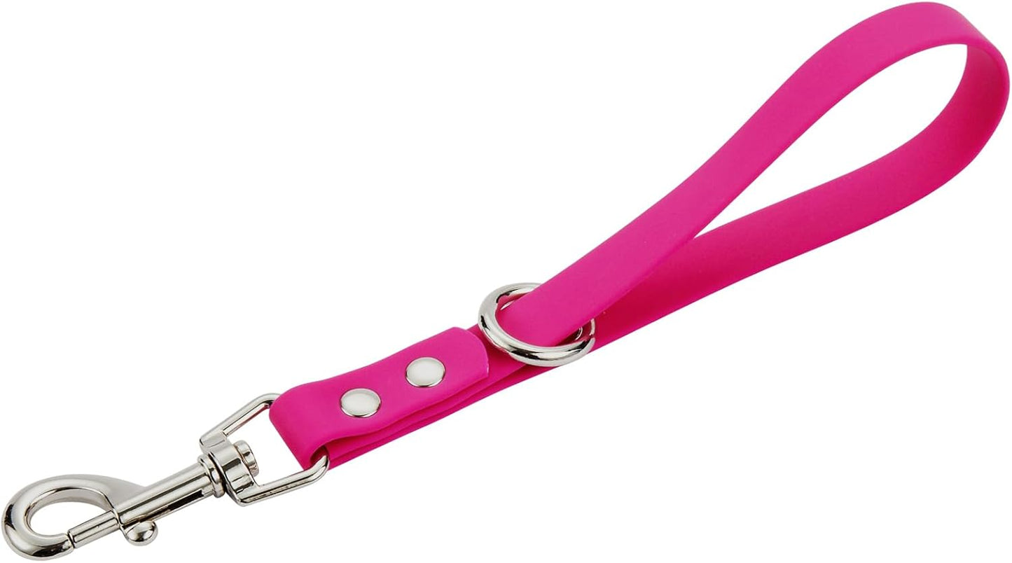 Durable 9-Inch Pink Dog Leash - Heavy Duty Waterproof PVC Training Tab for Ultimate Control and Safety