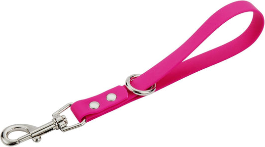 Durable 9-Inch Pink Dog Leash - Heavy Duty Waterproof PVC Training Tab for Ultimate Control and Safety