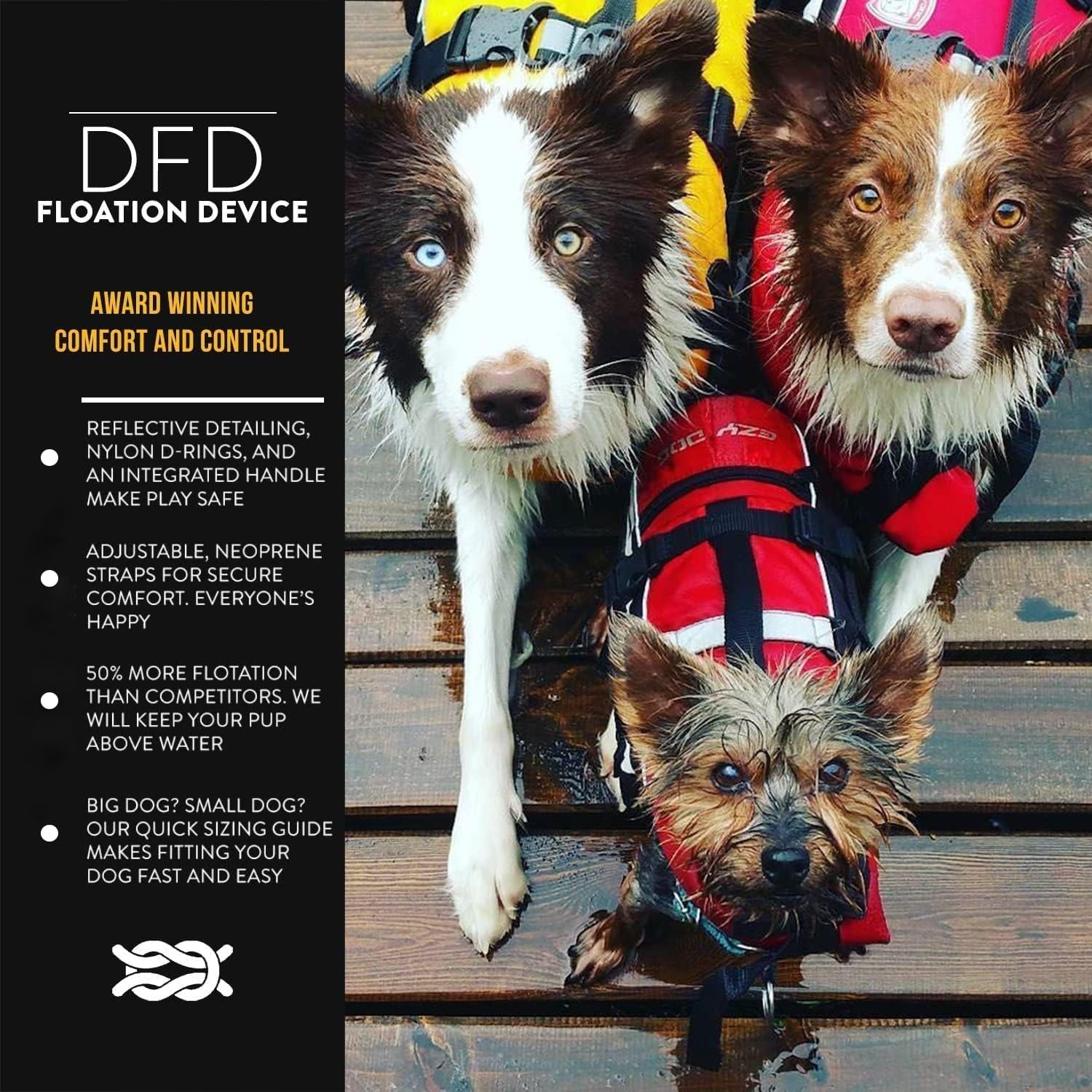 DFD Dog Life Jacket - Premium Adjustable Safety Vest with Reflective Trim & Enhanced Flotation for Small Dogs - Perfect for Water Adventures!