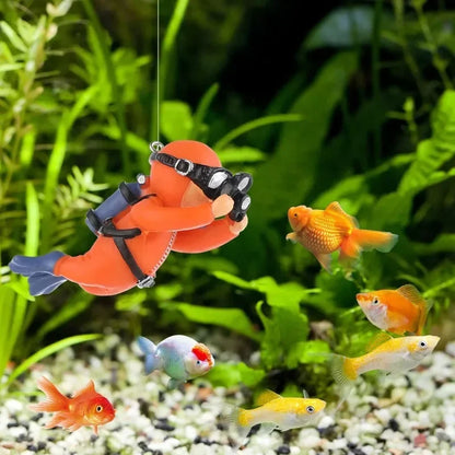 Transform Your Aquarium with 3PCS Cartoon Diver Decor - Floating Mermaid Fish Tank Accessories