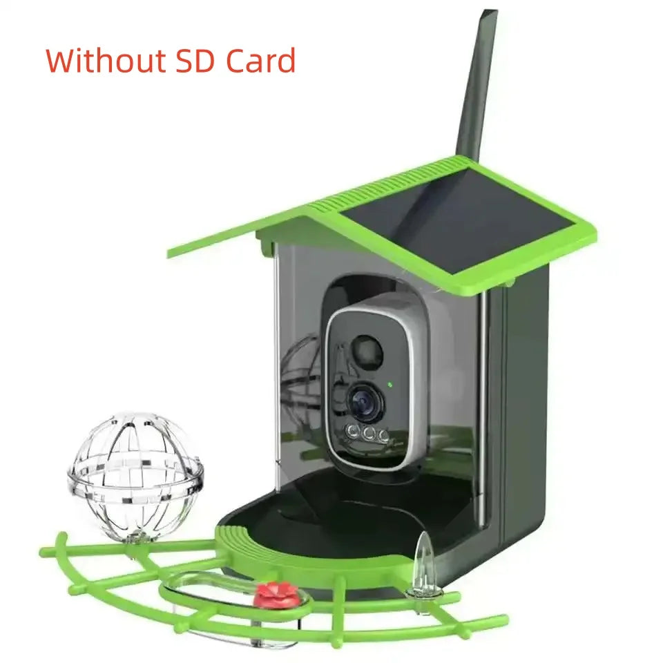 Capture Nature's Beauty with the Solar-Powered 2K HD Bird Feeder Camera - Instant Alerts for Birdwatching Enthusiasts!