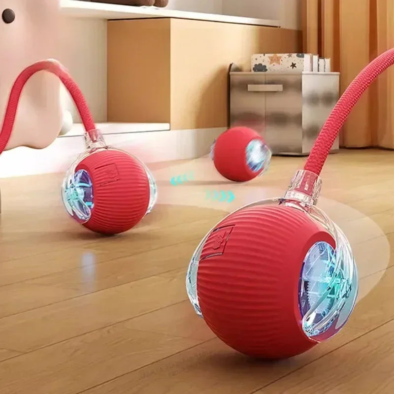 Exciting Interactive Cat Ball Toy - Rechargeable Automatic Rolling Ball with Tail for Endless Playtime Fun!