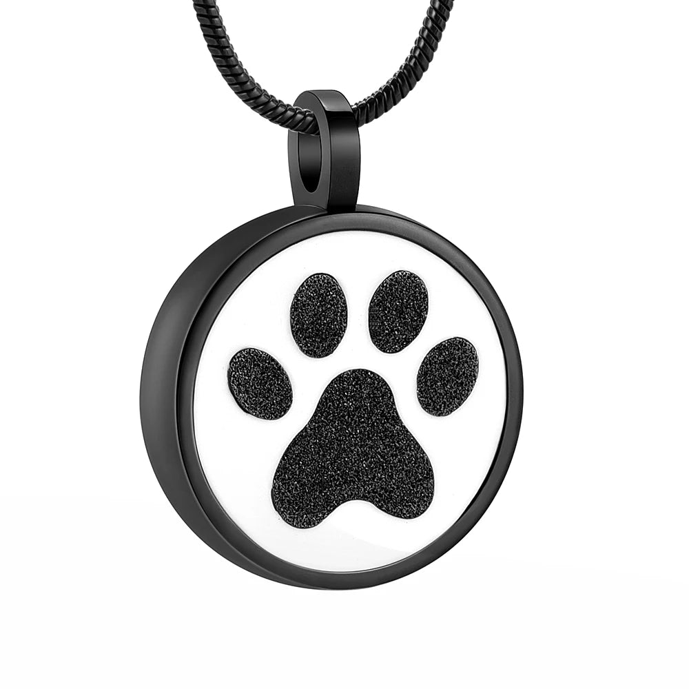 Cherish Your Pet's Memory with Our Paw Print Cremation Jewelry Necklace - A Beautiful Keepsake for Dog and Cat Ashes
