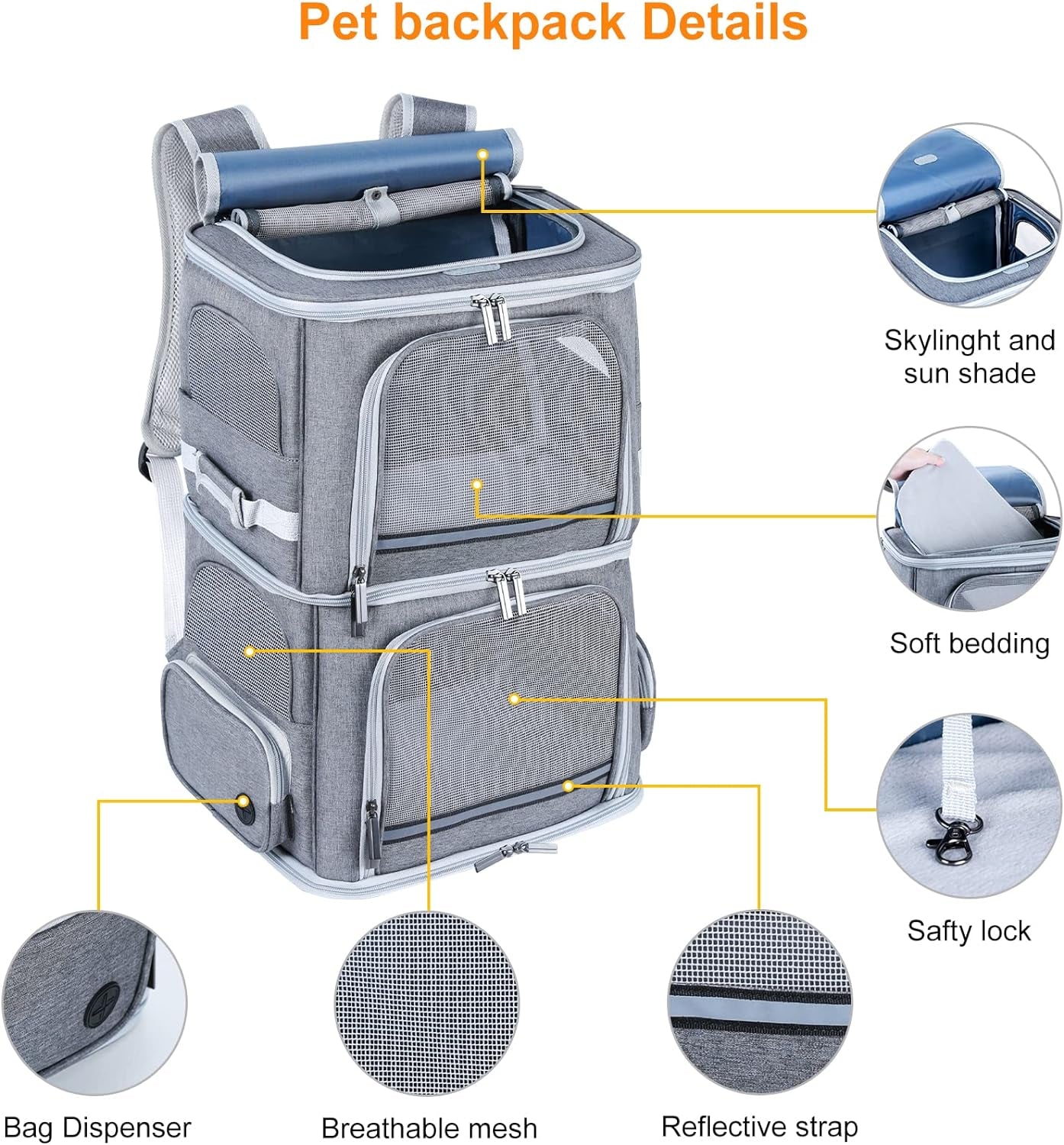 Ultimate Double Cat and Dog Carrier Backpack - Perfect for Traveling with Your Pets in Comfort and Style!