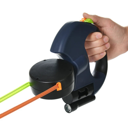 Elevate Your Walks with the 3M Retractable Reflective Dual Dog Leash - Perfect for Small Dogs!
