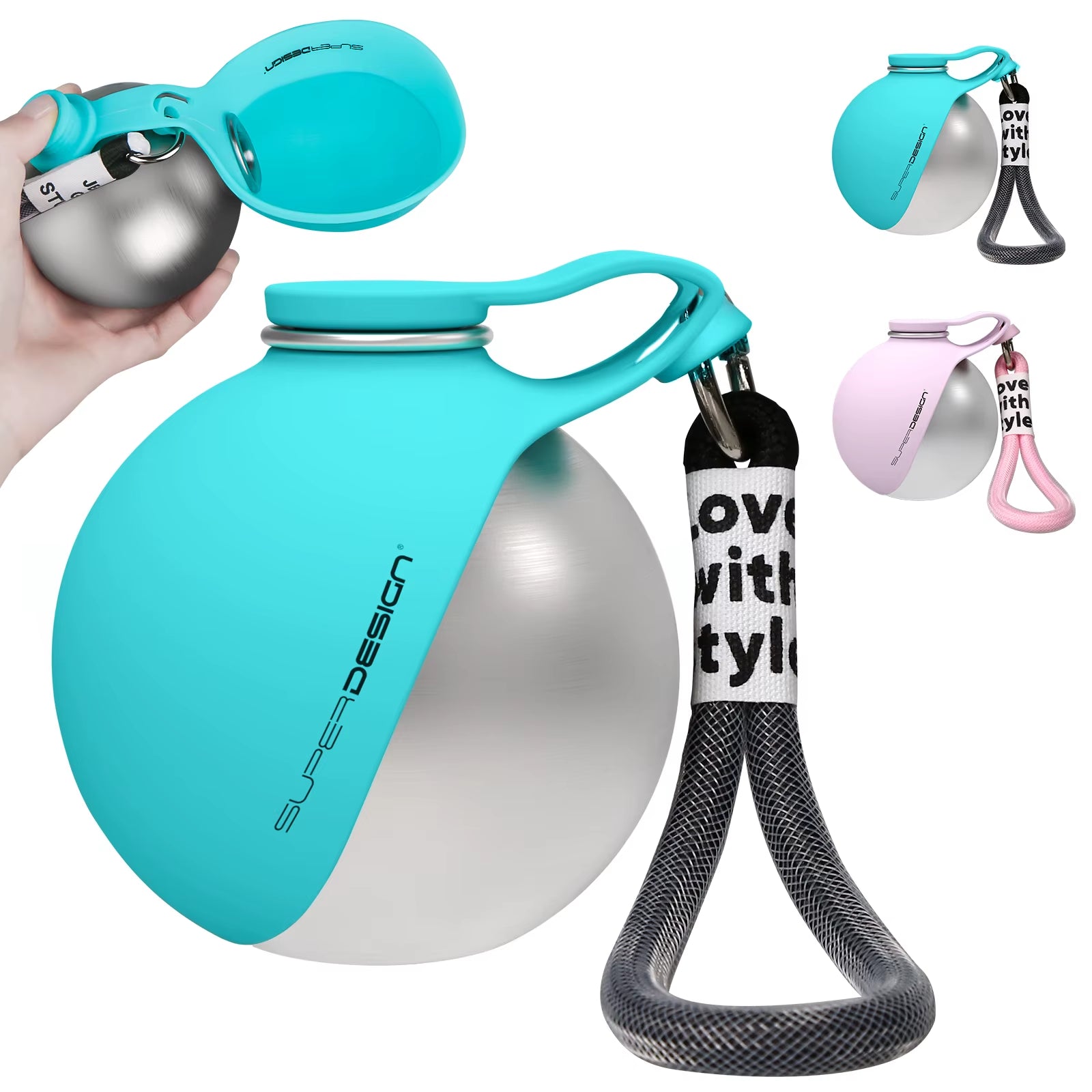 Stay Hydrated on the Go: 2-In-1 Leak-Proof Portable Dog Water Bottle for Small Dogs - Stainless Steel & Silicone Design