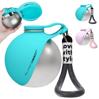 Stay Hydrated on the Go: 2-In-1 Leak-Proof Portable Dog Water Bottle for Small Dogs - Stainless Steel & Silicone Design