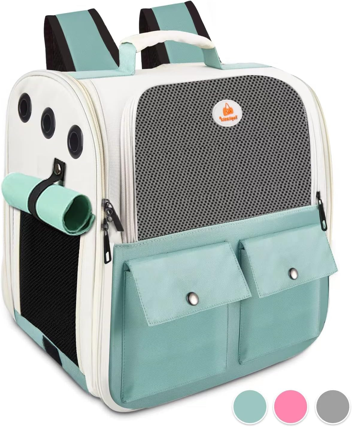 Adventure-Ready Cat Backpack Carrier - Airline Approved, Ventilated Design for Small Pets, Perfect for Hiking and Camping, Holds Up to 15 Pounds in Light Blue