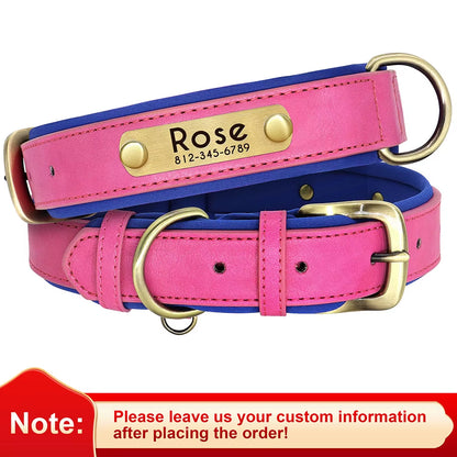 Personalized PU Leather Dog Collar with Free Engraving - Soft, Adjustable, and Perfect for All Breeds!