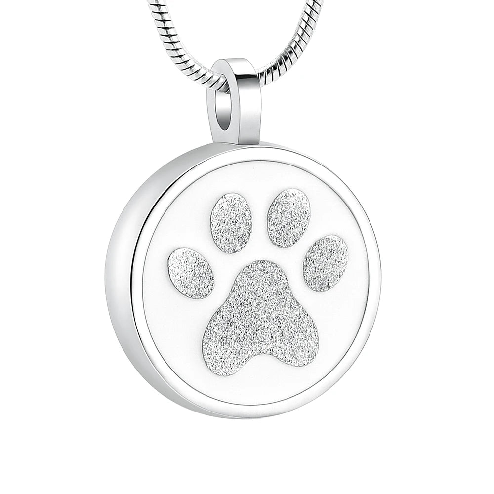 Cherish Your Pet's Memory with Our Paw Print Cremation Jewelry Necklace - A Beautiful Keepsake for Dog and Cat Ashes
