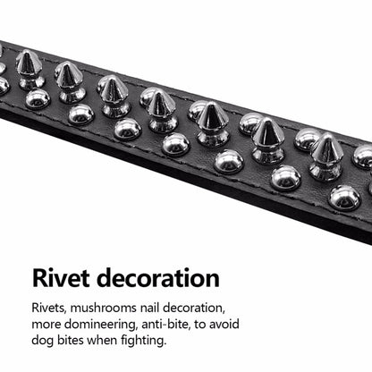 Stylish and Durable Spiked Studded Leather Dog Collar - Adjustable for Small to Large Breeds
