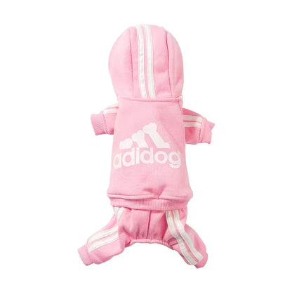 Cozy Adidog Dog Jumpsuit - Stylish Hoodies for Your Puppy, Perfect for Yorkies and French Bulldogs