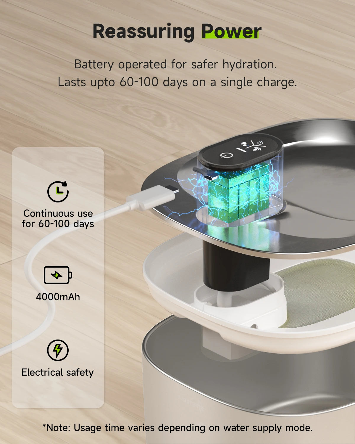 Ultimate Wireless Cat Water Fountain - Stainless Steel 135Floz/4L Battery-Powered Automatic Dispenser for Happy, Hydrated Pets