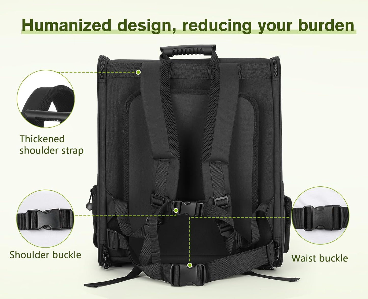 Ultimate Expandable Dog Carrier Backpack - Perfect for Small Dogs & Cats up to 18 Lbs, Waterproof & Breathable Design for Hiking, Travel, and Outdoor Adventures in Sleek Black