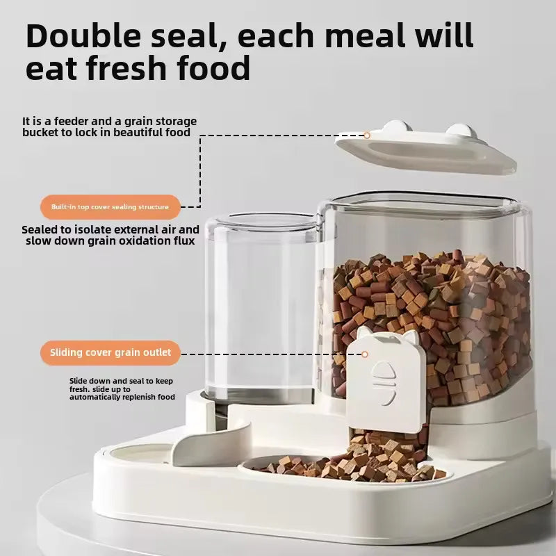 Elevate Your Pet's Mealtime with Our Automatic Dog and Cat Feeder and Water Dispenser Set - Complete with Pet Food Bowl!