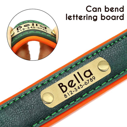 Personalized PU Leather Dog Collar with Free Engraving - Soft, Adjustable, and Perfect for All Breeds!