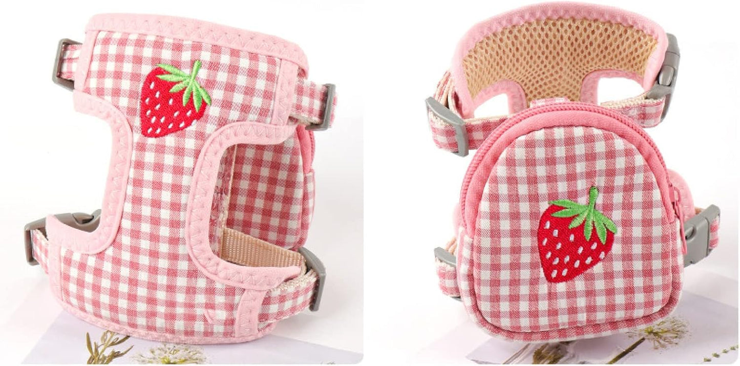 Stylish Pink Pet Backpack Harness with Leash - Perfect Mini Carrier for Small Dogs and Cats for Outdoor Adventures