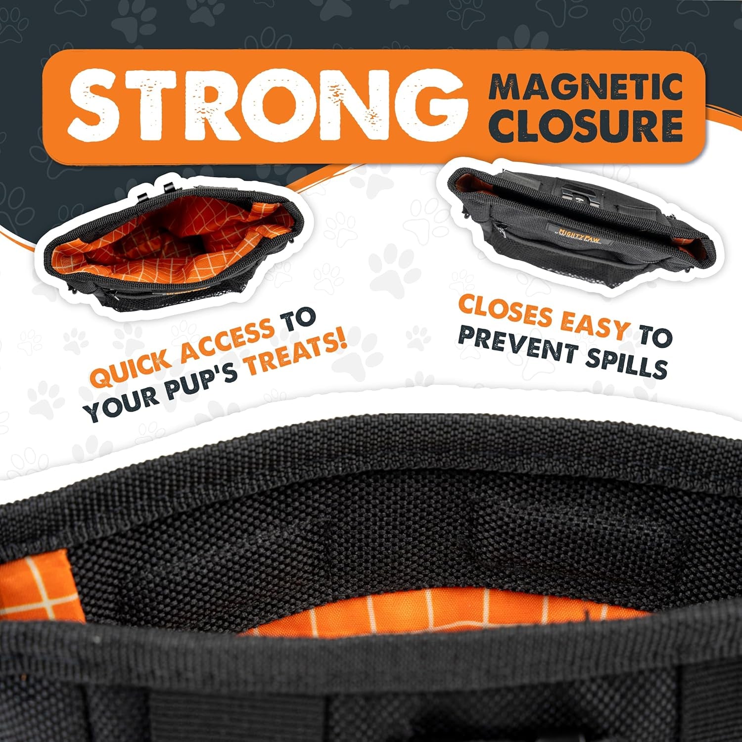 Revolutionary Dog Treat Pouch 2.0 | Hands-Free Pet Training Snack Bag with Magnetic Closure, Adjustable Strap, and Poop Bag Holder
