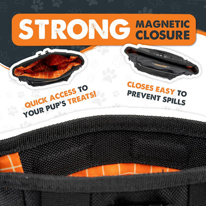 Revolutionary Dog Treat Pouch 2.0 | Hands-Free Pet Training Snack Bag with Magnetic Closure, Adjustable Strap, and Poop Bag Holder
