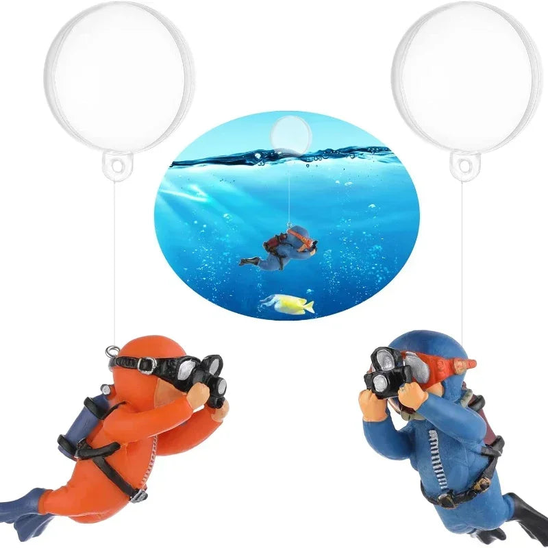 Transform Your Aquarium with 3PCS Cartoon Diver Decor - Floating Mermaid Fish Tank Accessories