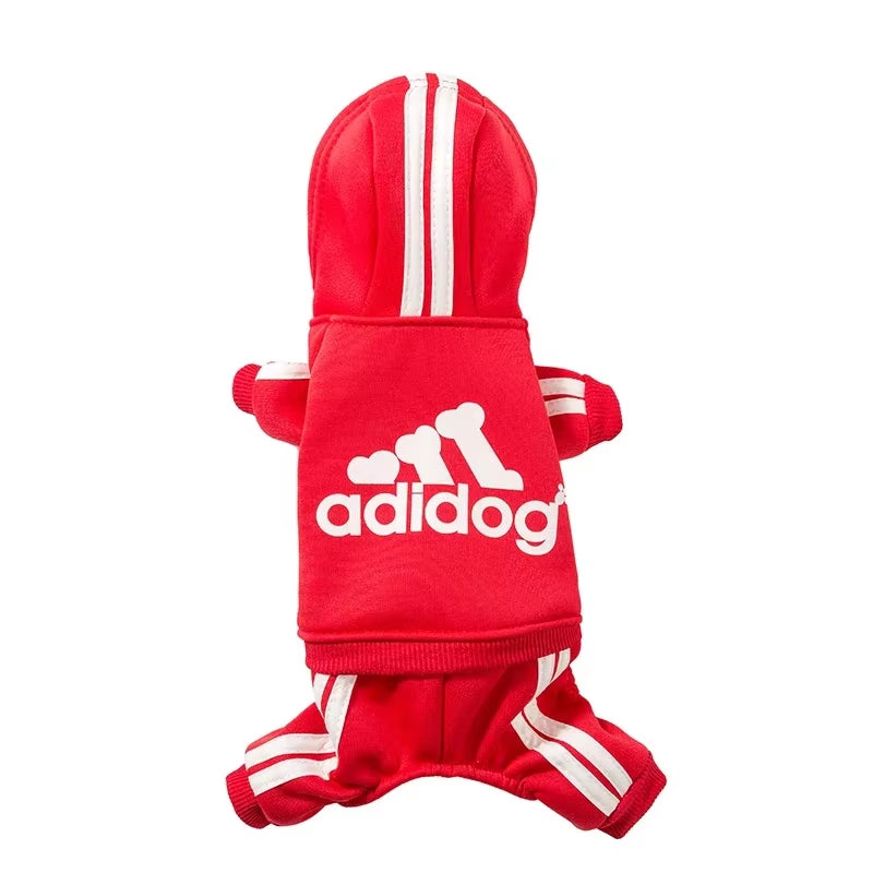 Cozy Adidog Dog Jumpsuit - Stylish Hoodies for Your Puppy, Perfect for Yorkies and French Bulldogs