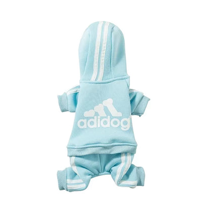 Cozy Adidog Dog Jumpsuit - Stylish Hoodies for Your Puppy, Perfect for Yorkies and French Bulldogs